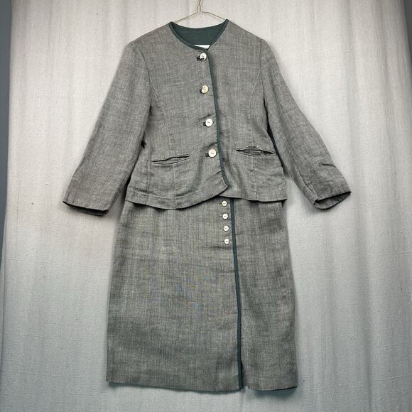REHLI TRACHT Dresses & Skirts - Vintage REHLI TRACHT Women's Linen Skirt Suit 80' Size Medium